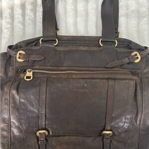 McQ by Alexander McQueen Brown Leather Tote